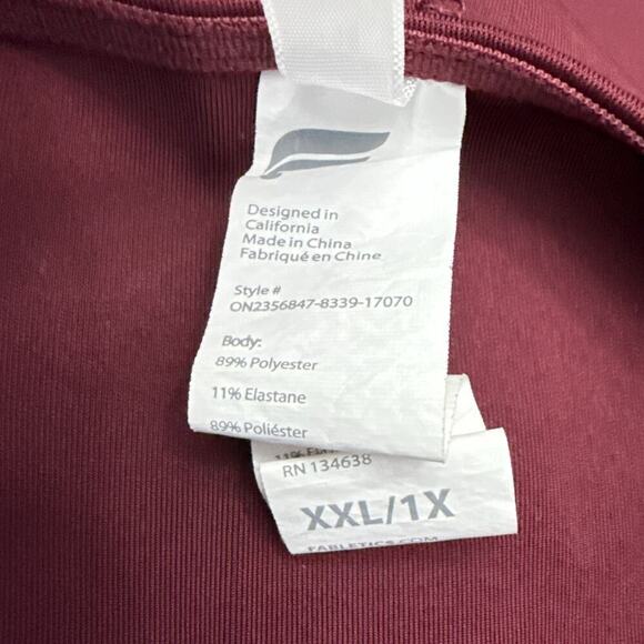 Fabletics Atlantis Scuba 7/8 Jumpsuit Romper Onesie XXL Maroon Pink - Picture 4 of 11